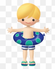 Beach Clipart Summer Kids Party - Boy Clipart At Beach Png,Beach Transparent