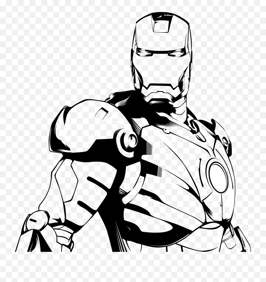 Ironman Clipart Black And White - Iron Man Vector Png,Iron Man Transparent