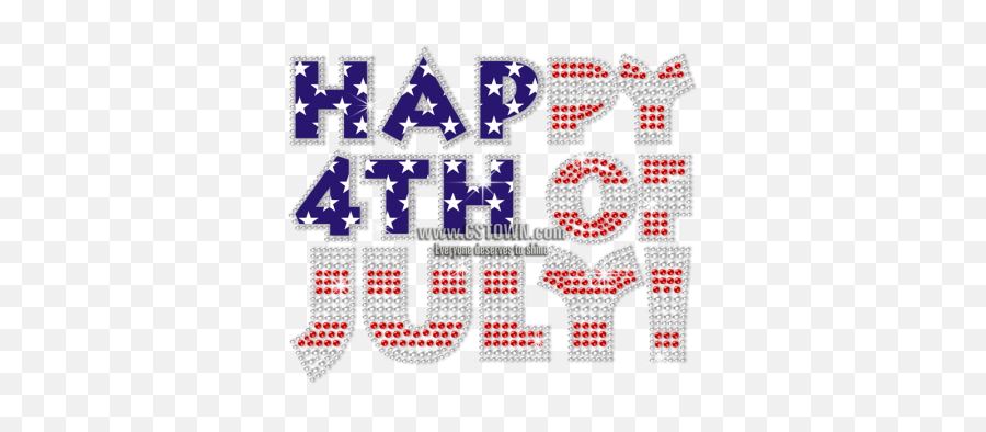 Crystal Happy 4th Of July Bling Heat Transfer - Cstown Happy 4th Of July Bling Png,Happy 4th Of July Png