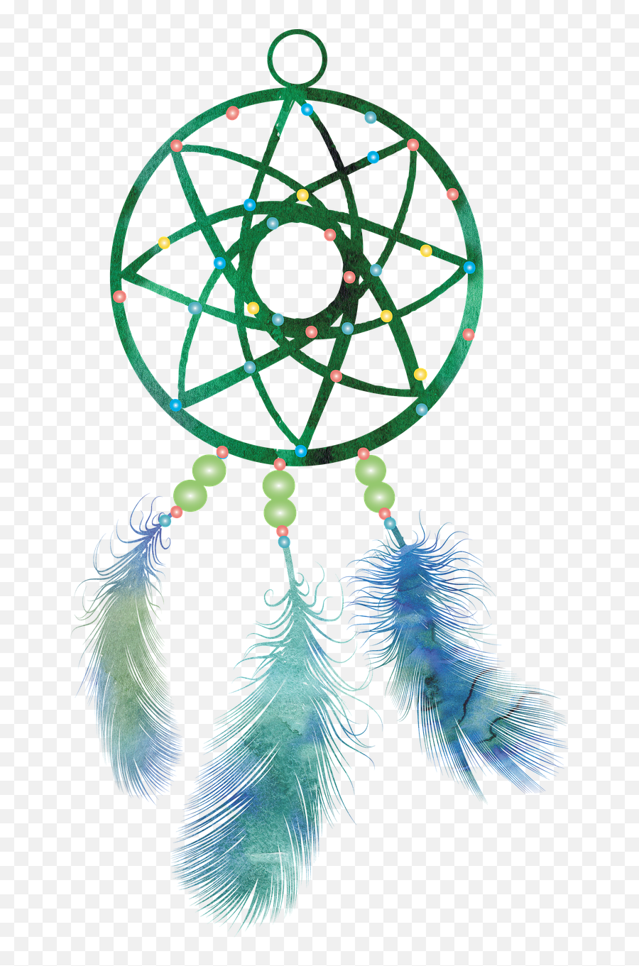 Dreamcatcher Watercolor Feathers - Free Image On Pixabay Dessin Attrape Reve Facile Png,Dreamcatcher Png
