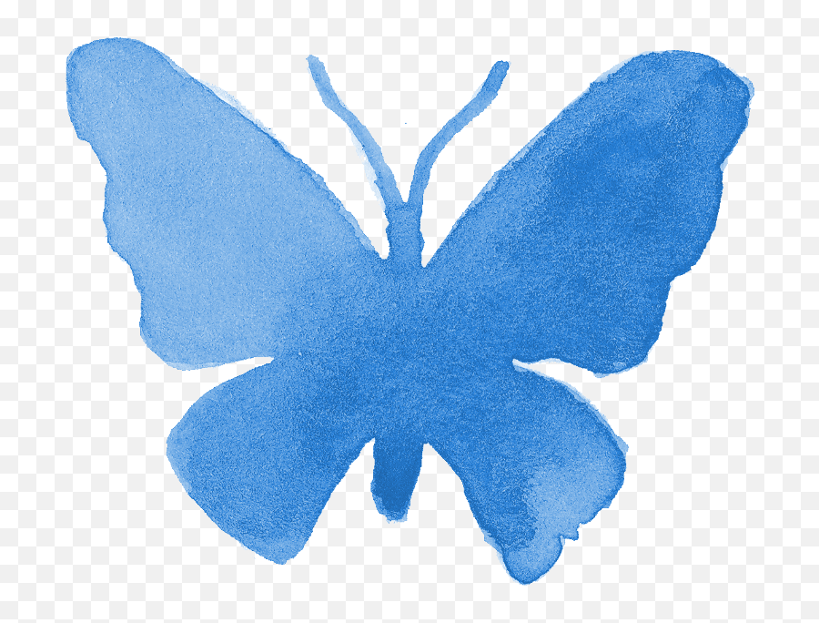 Butterfly Silhouette Transparent - Blue Watercolor Butterfly Transparent Png,Watercolor Butterfly Png