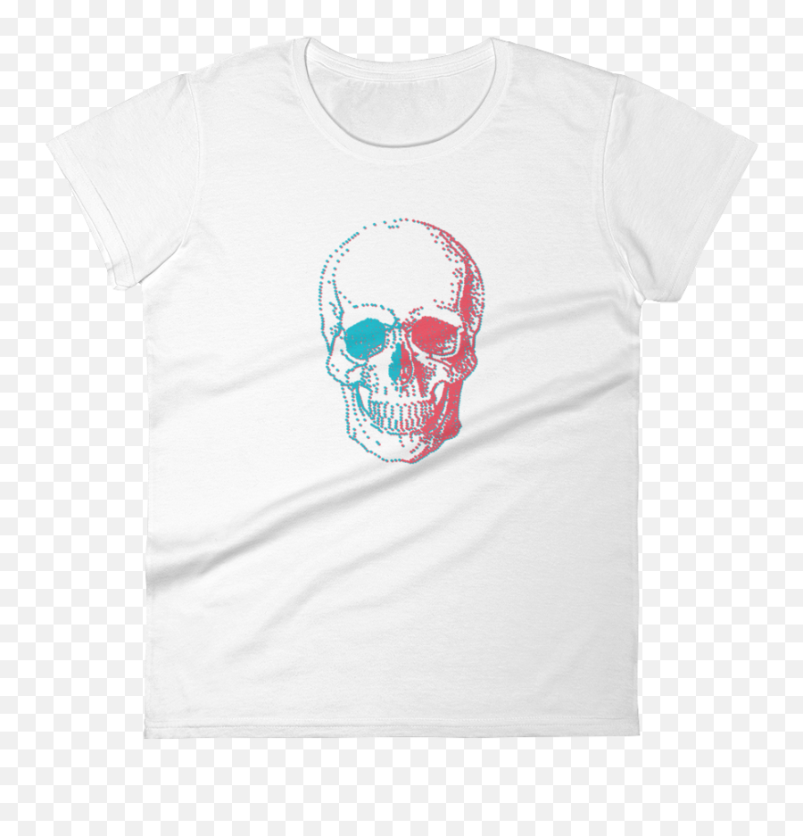 3d Skull Womens Round Neck T - Active Shirt Png,3d Skull Png