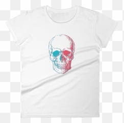 3d Skull Womens Round Neck T - Active Shirt Png,3d Skull Png