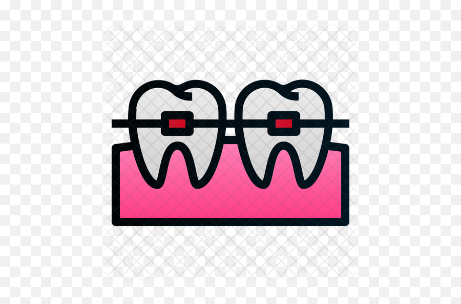Braces Icon Of Colored Outline Style - Clip Art Png,Braces Png