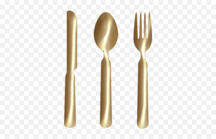 Knife Fork Spoon Gold Png Clipart - Fork,Spoon And Fork Png