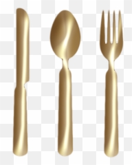 Knife Fork Spoon Gold Png Clipart