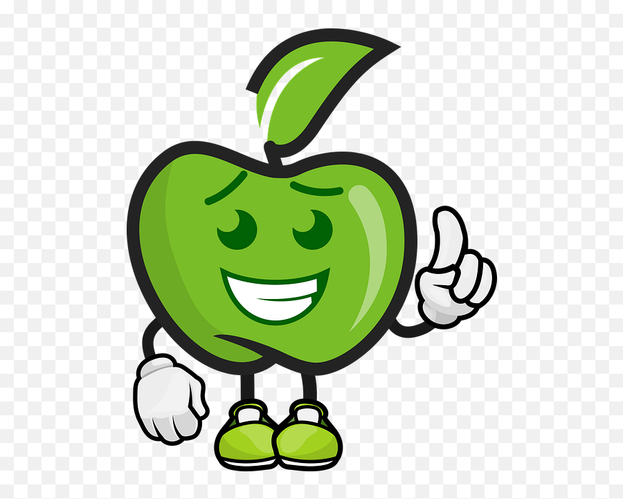Cartoon Apple Fun Character Friendly - Happy Png,Cartoon Apple Png