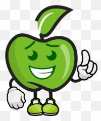 Cartoon Apple Fun Character Friendly - Happy Png,Cartoon Apple Png
