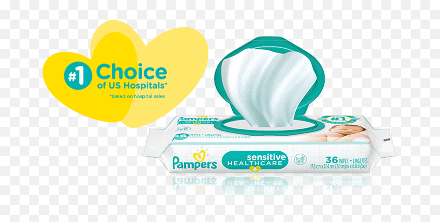 Pampers Sensitive Wipes - Facial Tissue Png,Pampers Logo