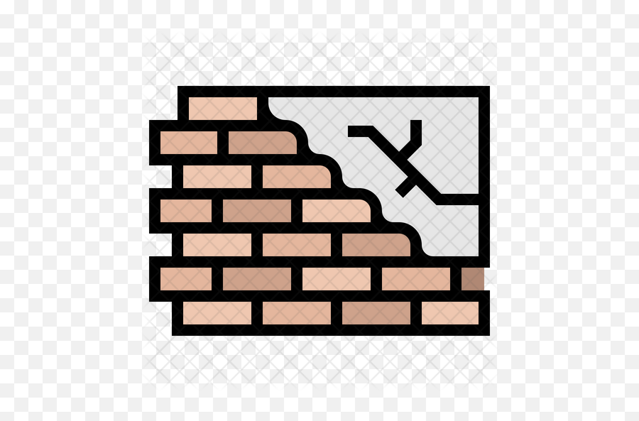 Brick Wall Icon Of Colored Outline - Icon Png,Broken Brick Wall Png