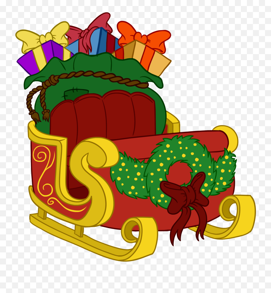 Sleigh - Front View Of Sleigh Png,Santa Sleigh Transparent