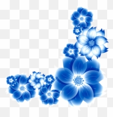 Flower Frame Png Blue Flowers Paper Framed - Oval