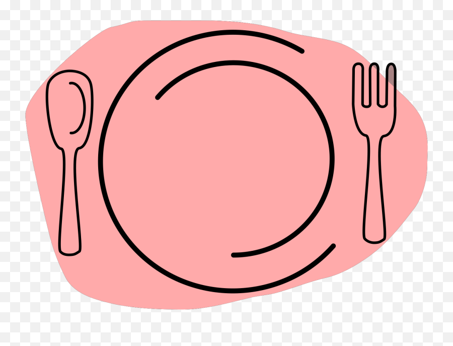 Pink Plate Svg Vector Clip Art - Svg Clipart Plate And Spoon Clipart Cute Png,Plate Icon Png