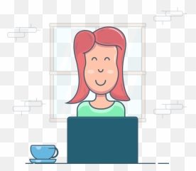 Working Girl Table Pc Computer Clipart Free Download - Dibujo Trabajar En Oficina png