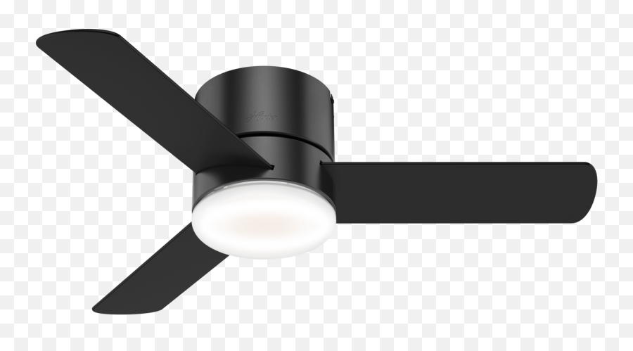 Hunter 44 Minimus Matte Black Ceiling Fan With Light Kit And Remote - Low Profile Ceiling Fan Matte Black Png,Airflow Icon 15 Extractor Fan Polished Chrome
