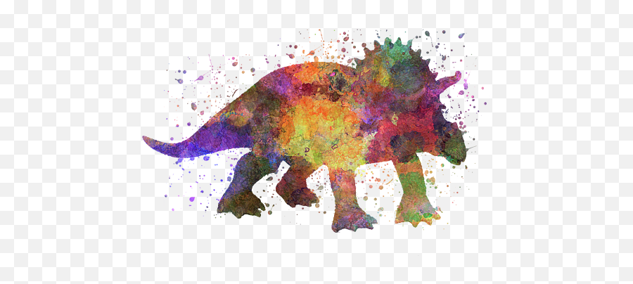 Triceratops Dinosaur In Watercolor Portable Battery Charger - Triceratops Aquarell Png,Triceratops Icon