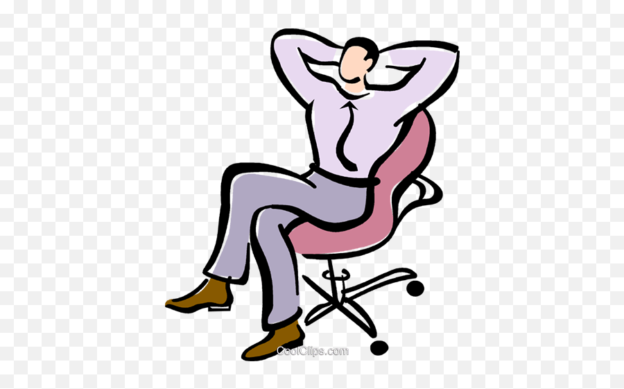 Library Of Man Relaxing In Chair Clip Free Png Files - Relaxing At Work Png,Person Sitting Back Png