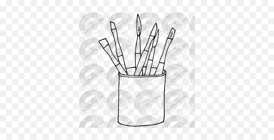 Paintbrushes Outline For Classroom Therapy Use - Great Clip Art Png,Paintbrush Clipart Transparent
