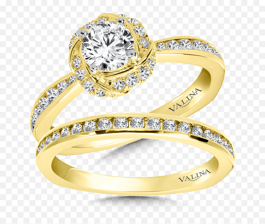 Valina Halo Engagement Ring Mounting In 14k Yellow Gold 29 - Ring Png,Halo Transparent Background