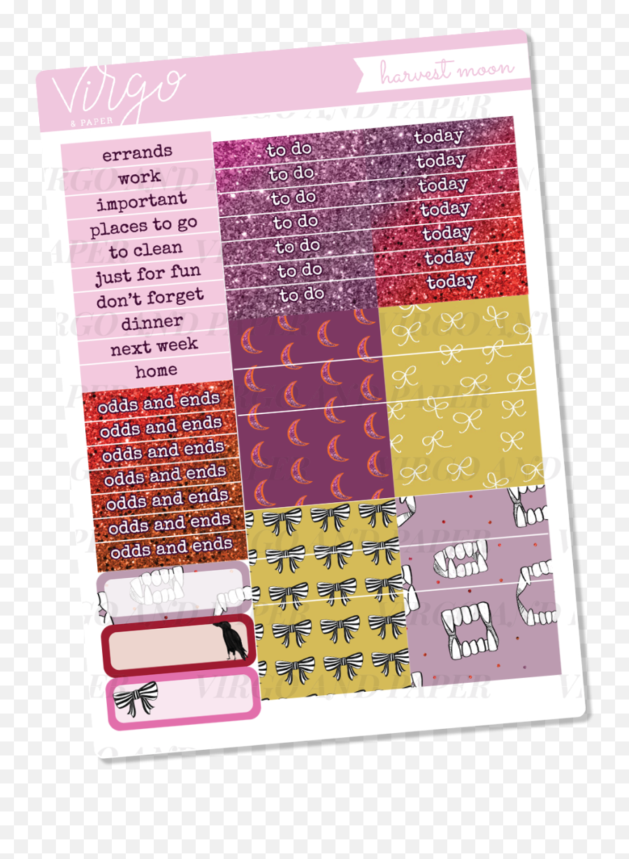 Download Hd Harvest Moon Headers Washi Sticker Sheet - Paper Paper Png,Sheet Of Paper Png