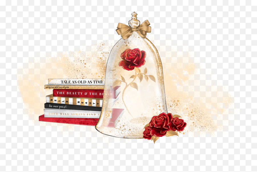 Beauty And The Beast Books Cups U0026 Candles - Portable Network Graphics Png,Beauty And The Beast Rose Png