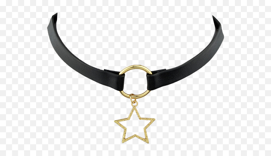 Star Faux Leather Choker Necklace - Choker Png,Choker Png