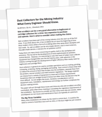 Dust Collectors For The Mining Industry - Document png