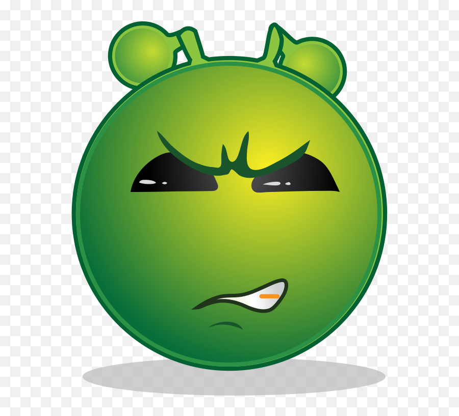 Smiley - Smiley Green Alien Png,Worried Emoji Png
