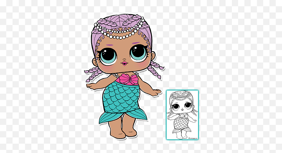 L - Merbaby Lol Doll Coloring Pages Png,Lol Doll Png