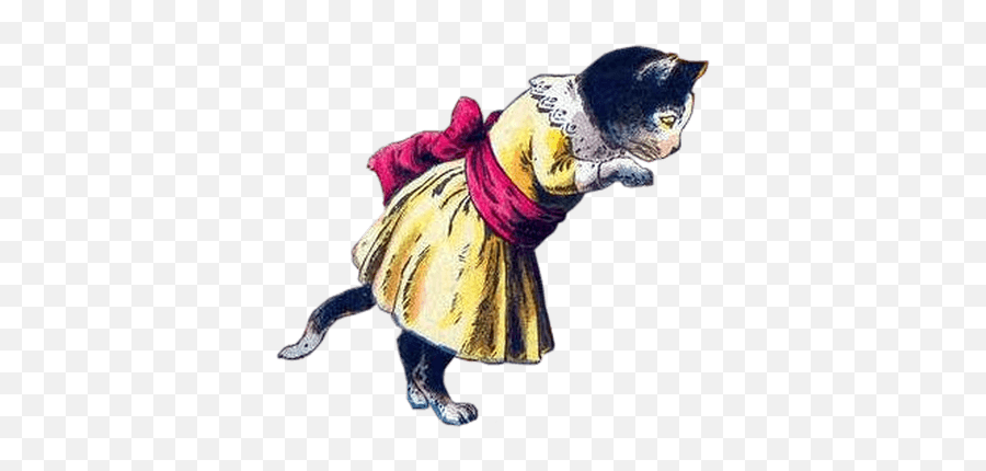 Victorian Vintage Cat Transparent Png - Stickpng Cat Vintage Illustration Png,Vintage Png Images