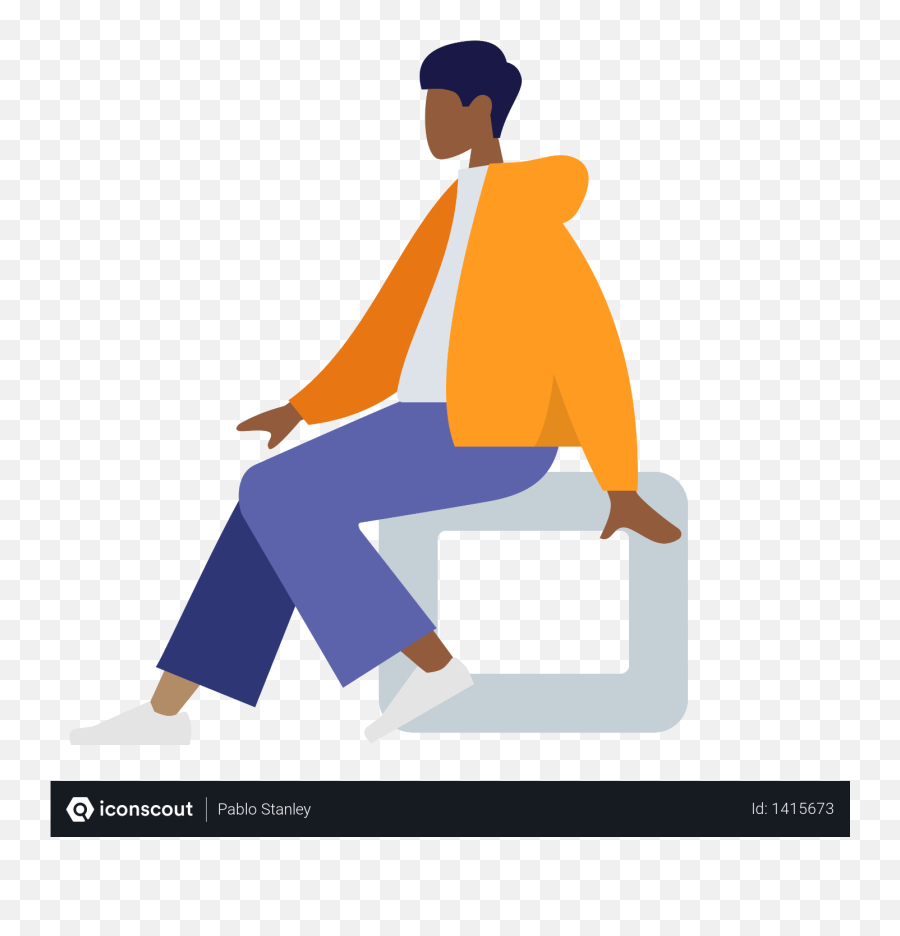 Black Man Sitting - Loginpage Design In Flutter Png,Black Man Png