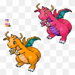 Pixilart - Custom Shiny Dragonite By Wallace Shiny Dragonite Fire Red Png,Dragonite Transparent
