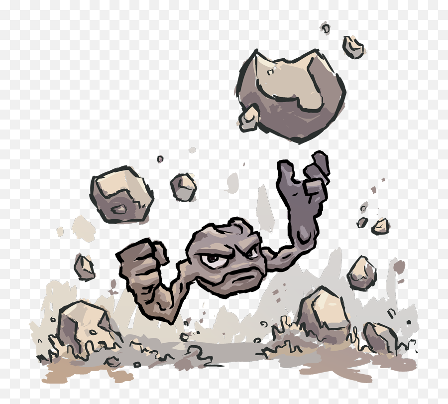 074 Geodude Used Rock Throw And Wide - Rock Throw Pokemon Png,Geodude Png