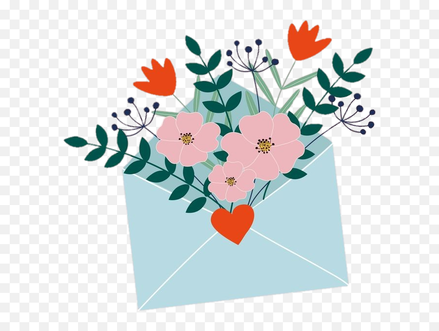 Flowers Mail Post Blue Flower - Letter Mail Icon Aesthetic Flowers Png,Blue Flowers Transparent