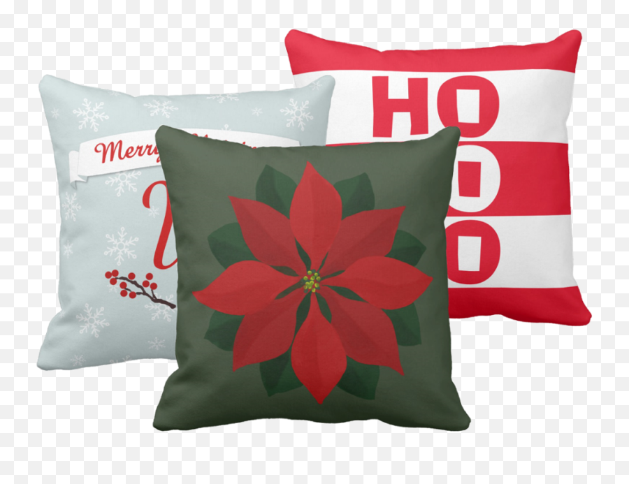 Christmas Pillows - Decorative Png,Poinsettia Transparent Background