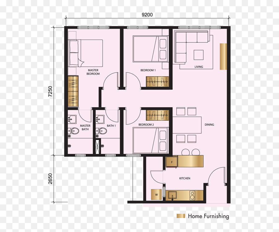 M Centura Reinvent Affordability - M Centura Type B Layout Png,Mah Sing Icon Residence