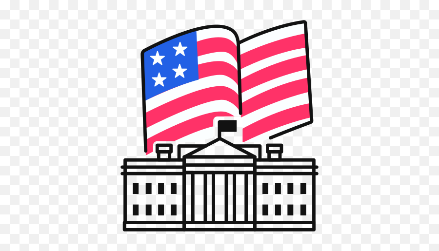 Usa White House Election Free Icon Of Us 2020 - Us White House Icon Png,American Flag Icon Free