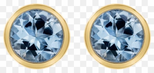 Stud Earrings Bezel Aquamarine Blue - Aquamarine Png,Aquamarine Png