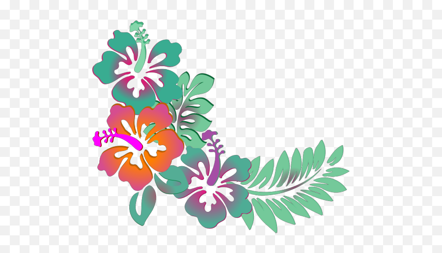 Hibiscus Corner Png Svg Clip Art For Web - Download Clip Flores Y Hojas Hawaianas Png,Icon Borders Psd