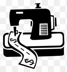 Sewing Machine Stitches Money - Vector Image png