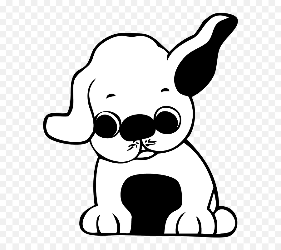 Cute Puppies Png Black And White - Puppy Clip Art Black And White,Puppy Clipart Png