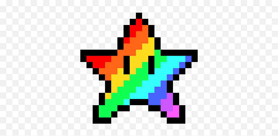 Mario Rainbow Star - Mario Bros Pixel Art Png,Mario Star Png