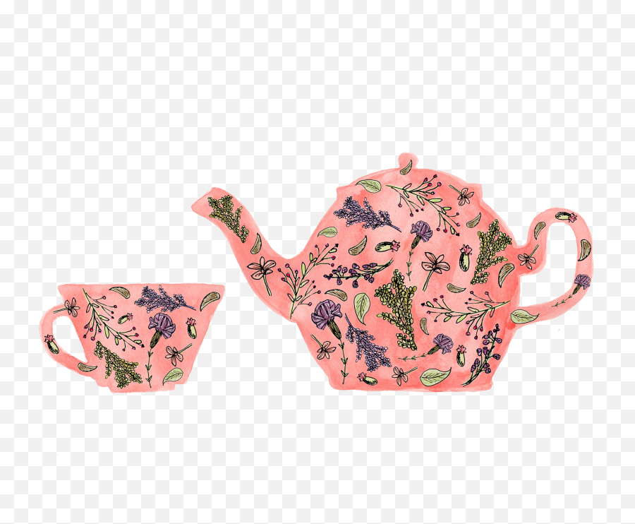 Download Teapot And Tea Cup Png - Tea Cup Illustration Png Tea Drawing Pink,Tea Cup Png