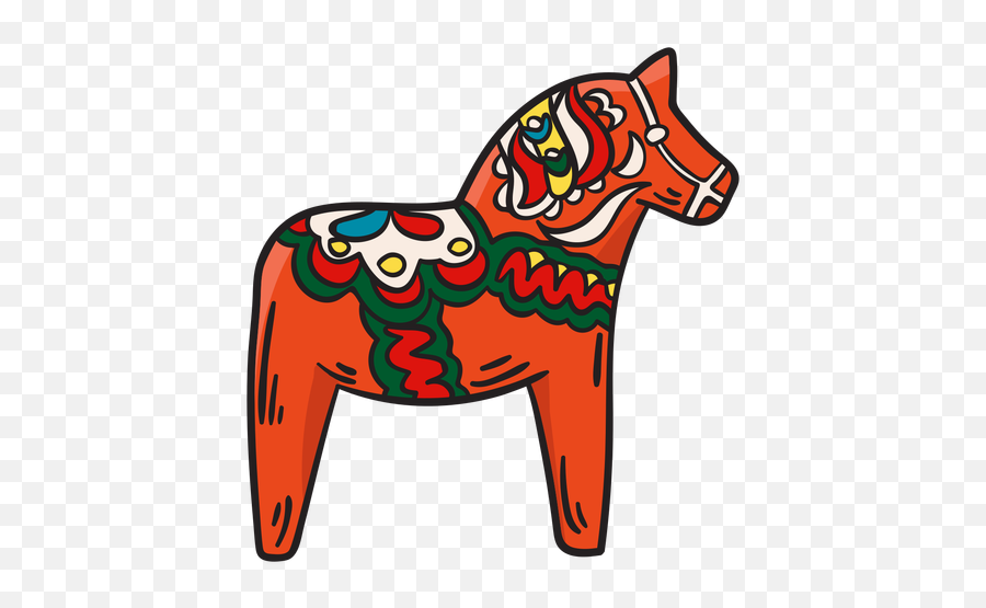 Dala Horse Traditional Statue Illustration - Transparent Png Cartoon,Cartoon Horse Png