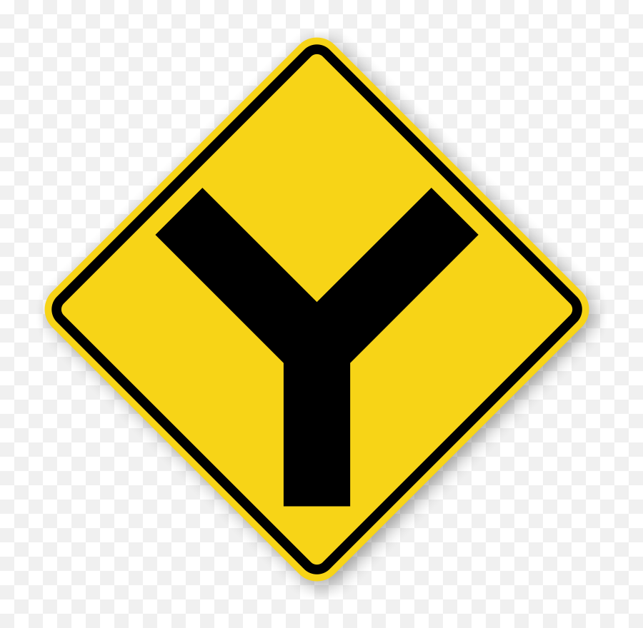 Warning Signs - Y Symbolw25 Sku Xw25 Yellow Diamond Y Intersection Signs Png,X Sign Png