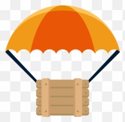 Package Box Shipping Delivery Parachute And - Box With Parachute Png,Parachute Png