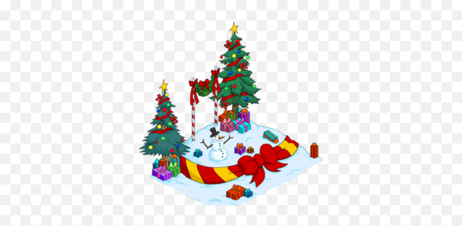 Large Snowy Christmas Hill The Simpsons Tapped Out Wiki - Simpson Tapped Out Christmas Png,Snowy Tree Png