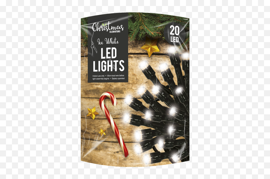 White Led Christmas String Lights - 20 Leds With Pdq Christmas Lights Png,String Of Christmas Lights Png