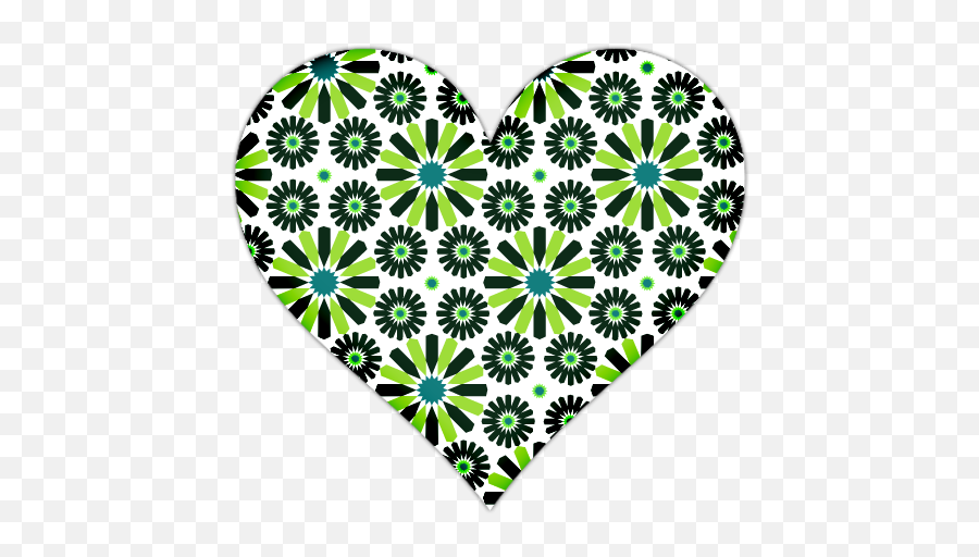 White Heart With Green Flowers Icon Png Clipart Image - Icon,Green Heart Png