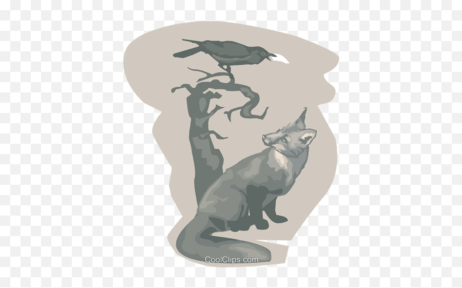 Fox And Raven Royalty Free Vector Clip Art Illustration - Fox And Raven Clipart Png,Fox Clipart Png